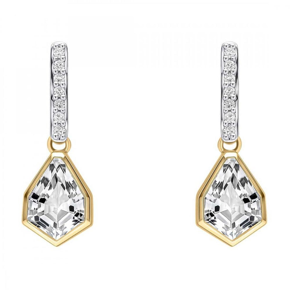 Francis & Gaye 9ct Yellow Gold White Topaz Earring Drops