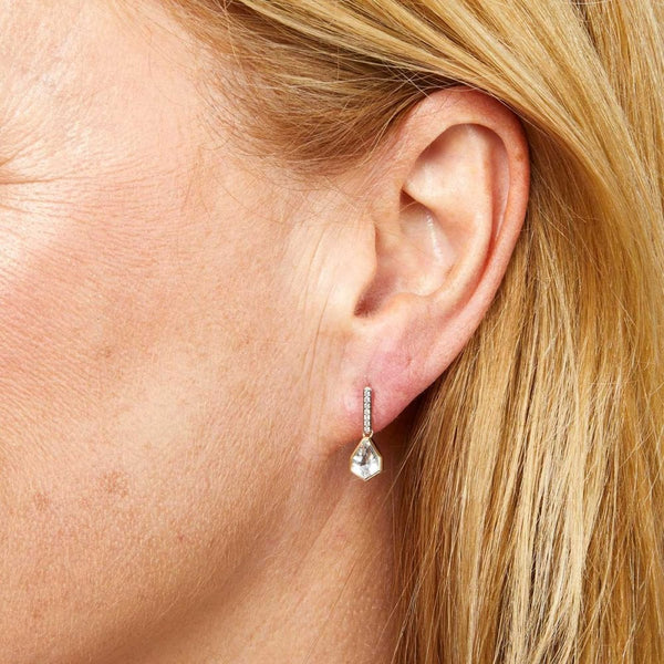 Francis & Gaye 9ct Yellow Gold White Topaz Earring Drops