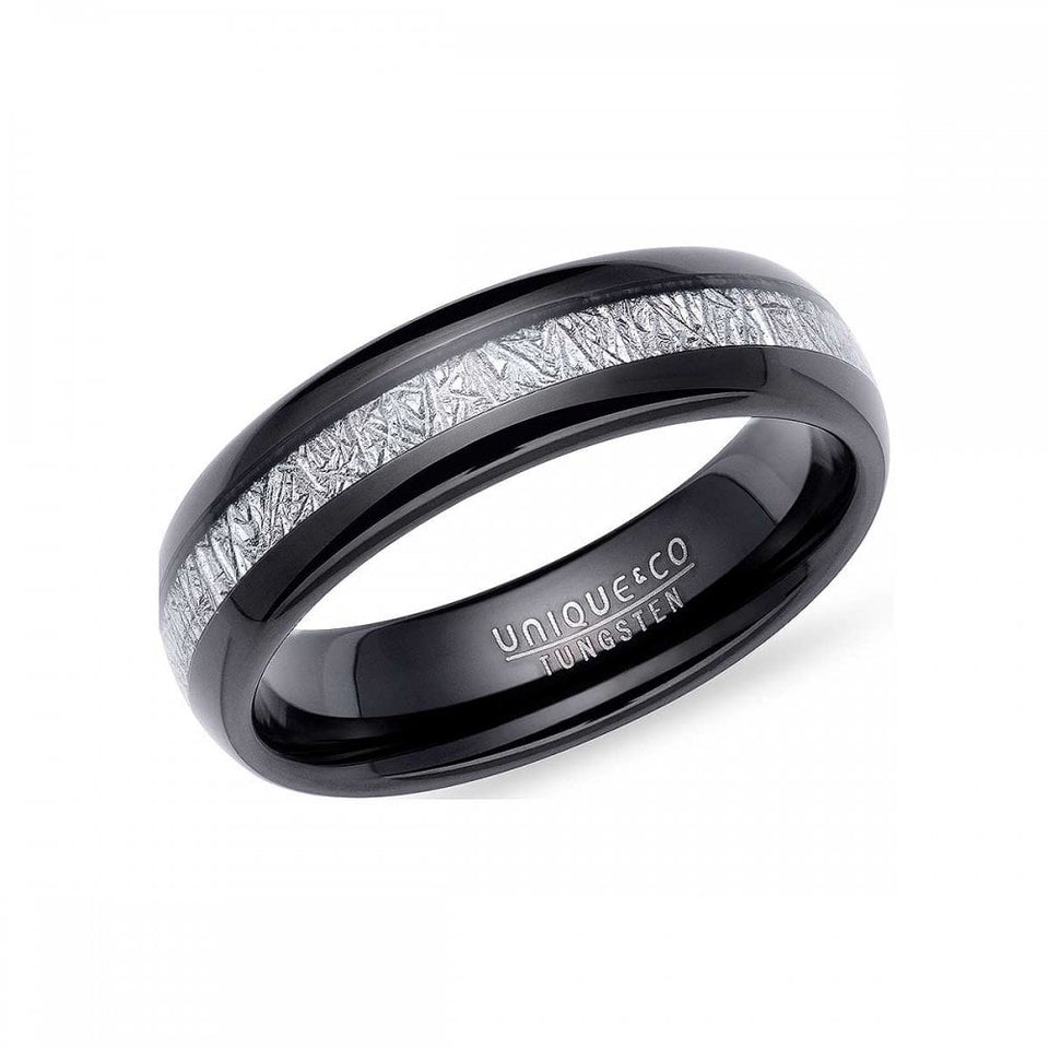 Francis & Gaye Gent's Tungsten Carbide Black Meteorite Ring
