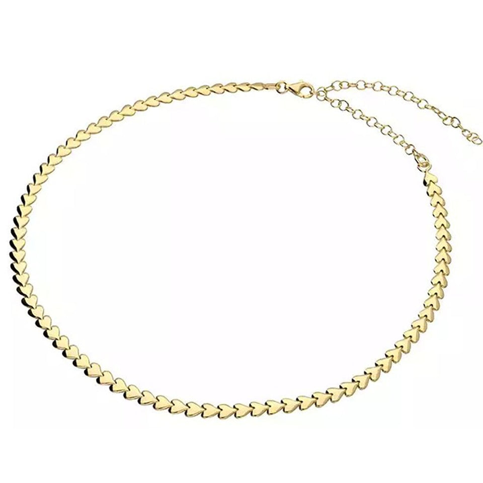 Francis & Gaye Gold Plated Silver Interlinked Hearts Choker