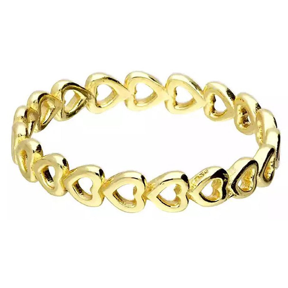 Francis & Gaye Gold Plated Silver Open Heart Ring