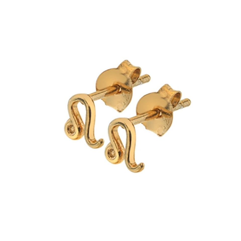 Francis & Gaye Gold Plated Silver Star Sign Earring - Leo