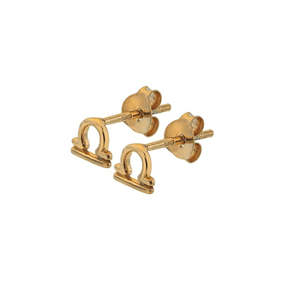 Francis & Gaye Gold Plated Silver Star Sign Earring - Libra