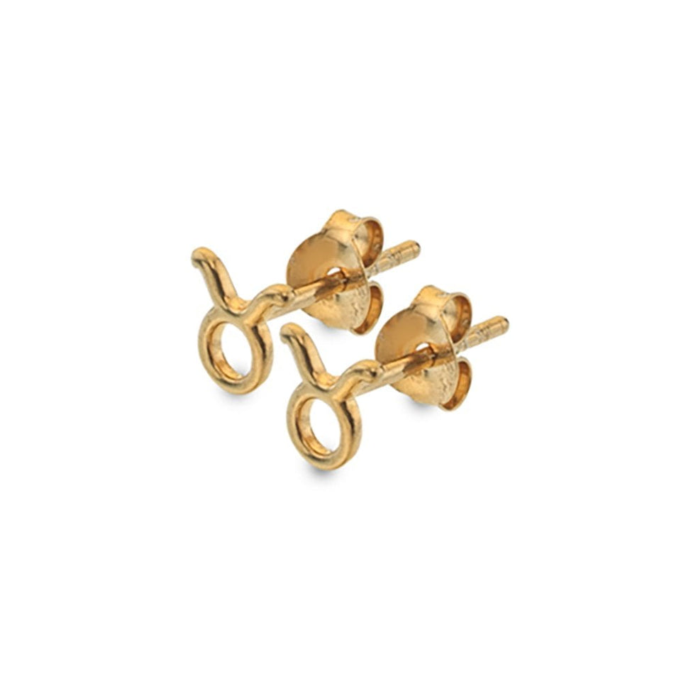 Francis & Gaye Gold Plated Silver Star Sign Earring - Taurus