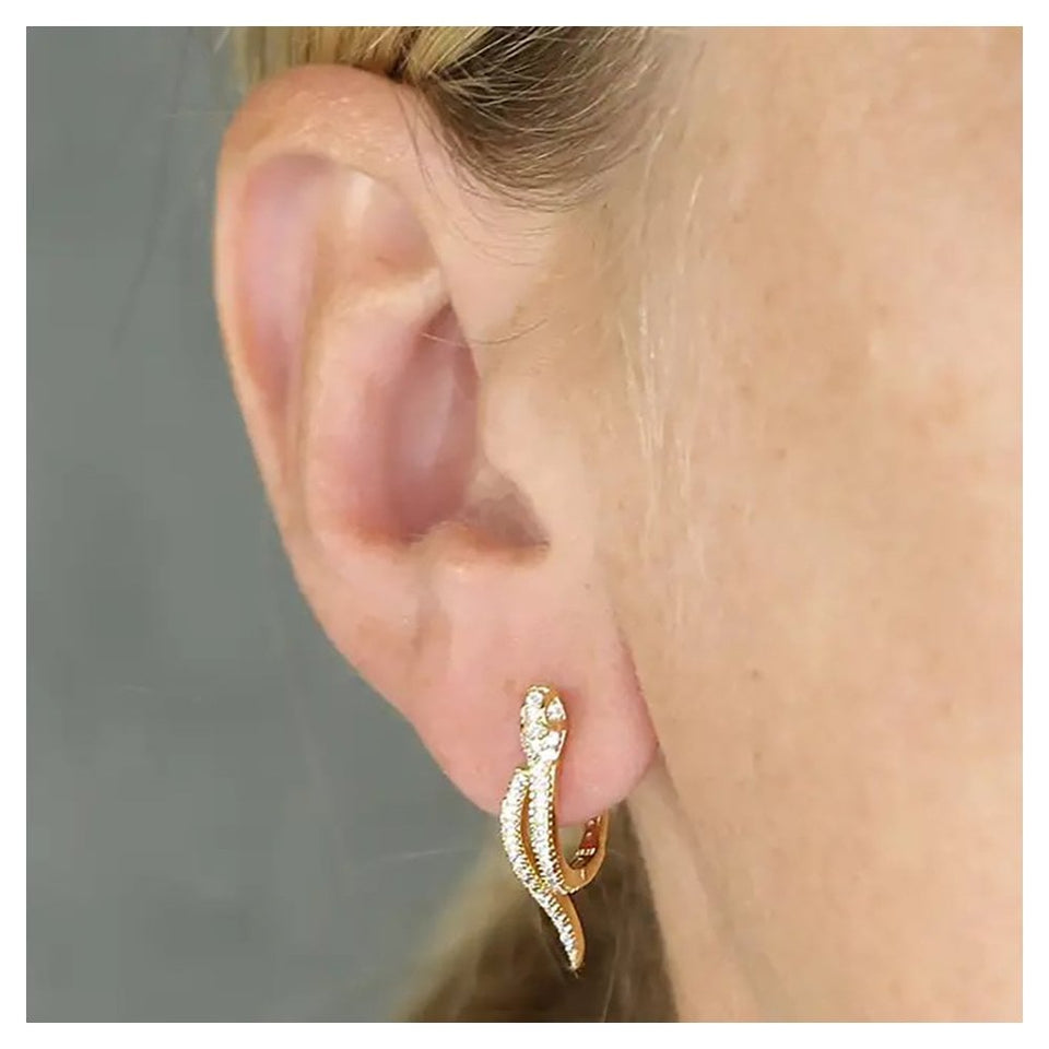 Francis & Gaye Gold Plated Silver Stone Set Snake Hoops