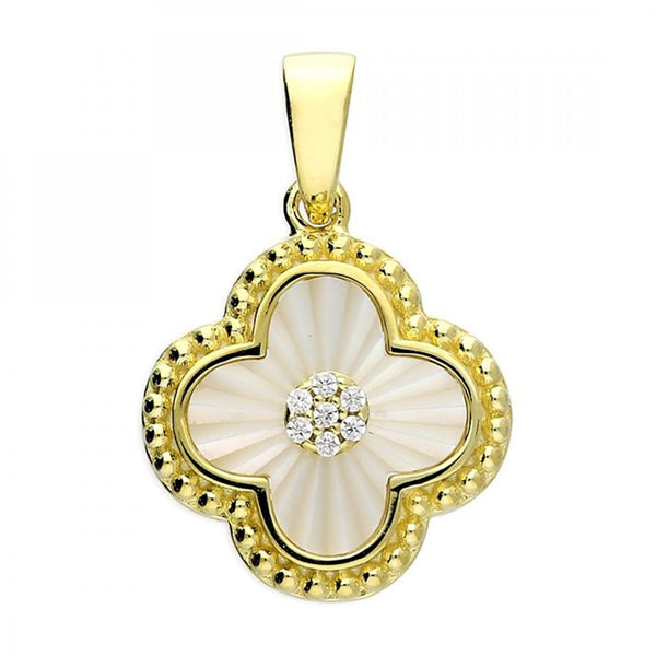 Francis & Gaye Gold Plated Sterling Silver Shell Clover Pendant
