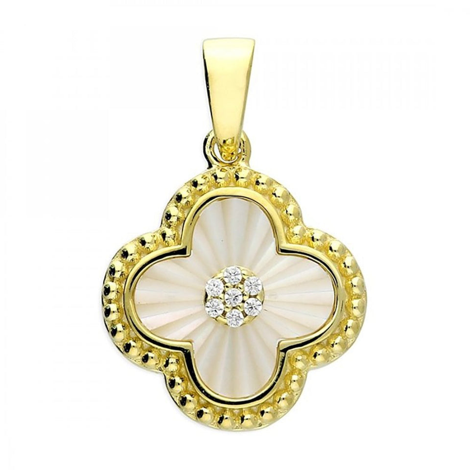 Francis & Gaye Gold Plated Sterling Silver Shell Clover Pendant