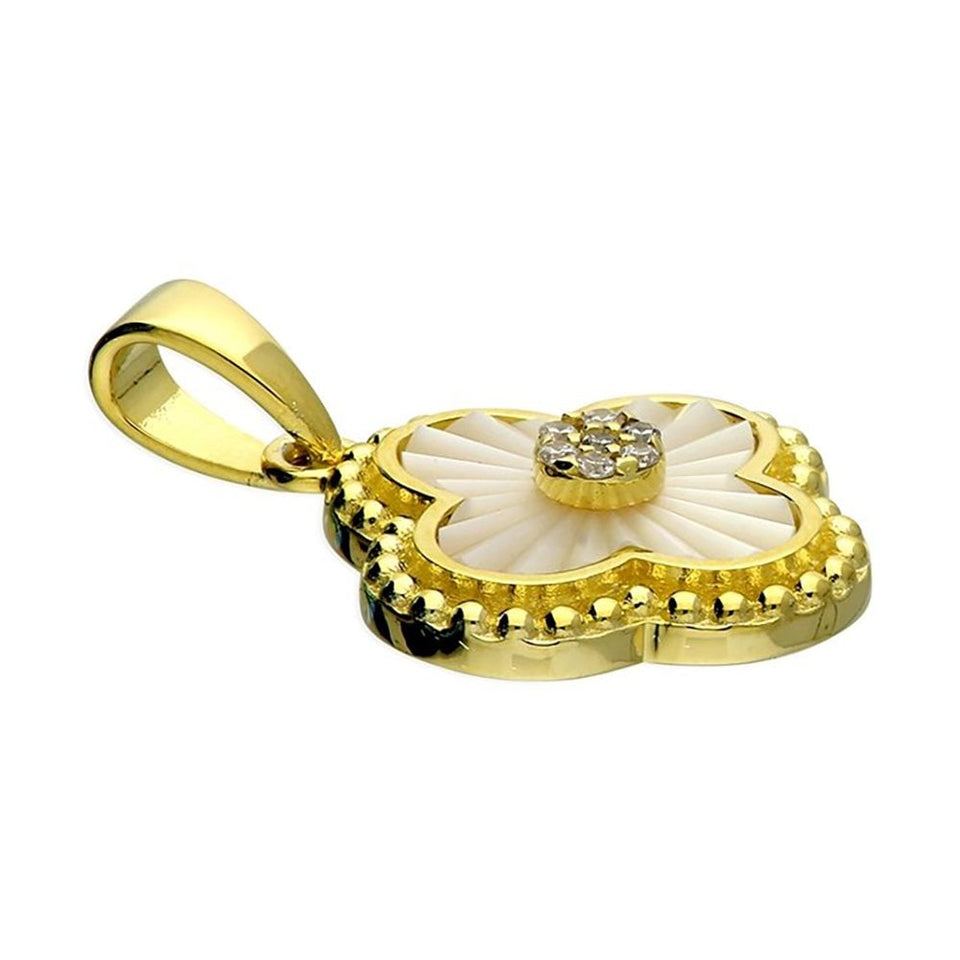 Francis & Gaye Gold Plated Sterling Silver Shell Clover Pendant
