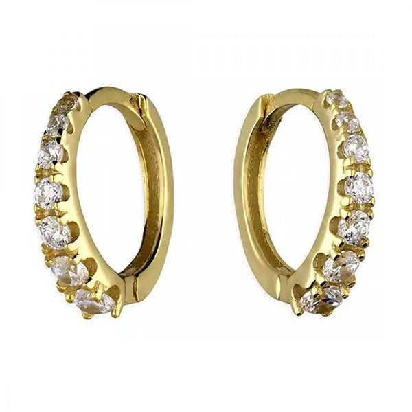 Francis & Gaye Gold Plated Stone Set Huggie Hoops