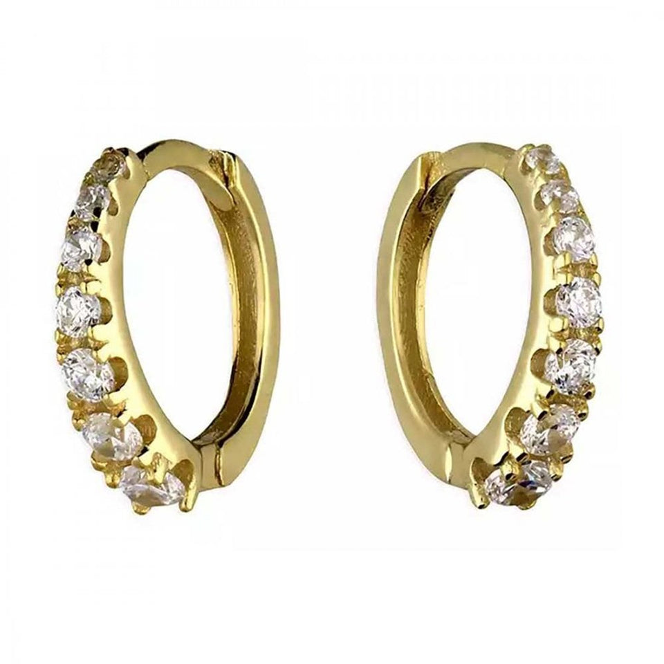 Francis & Gaye Gold Plated Stone Set Huggie Hoops