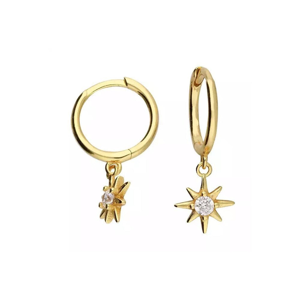 Francis & Gaye Gold Plated Sun Drop Huggie Hoops