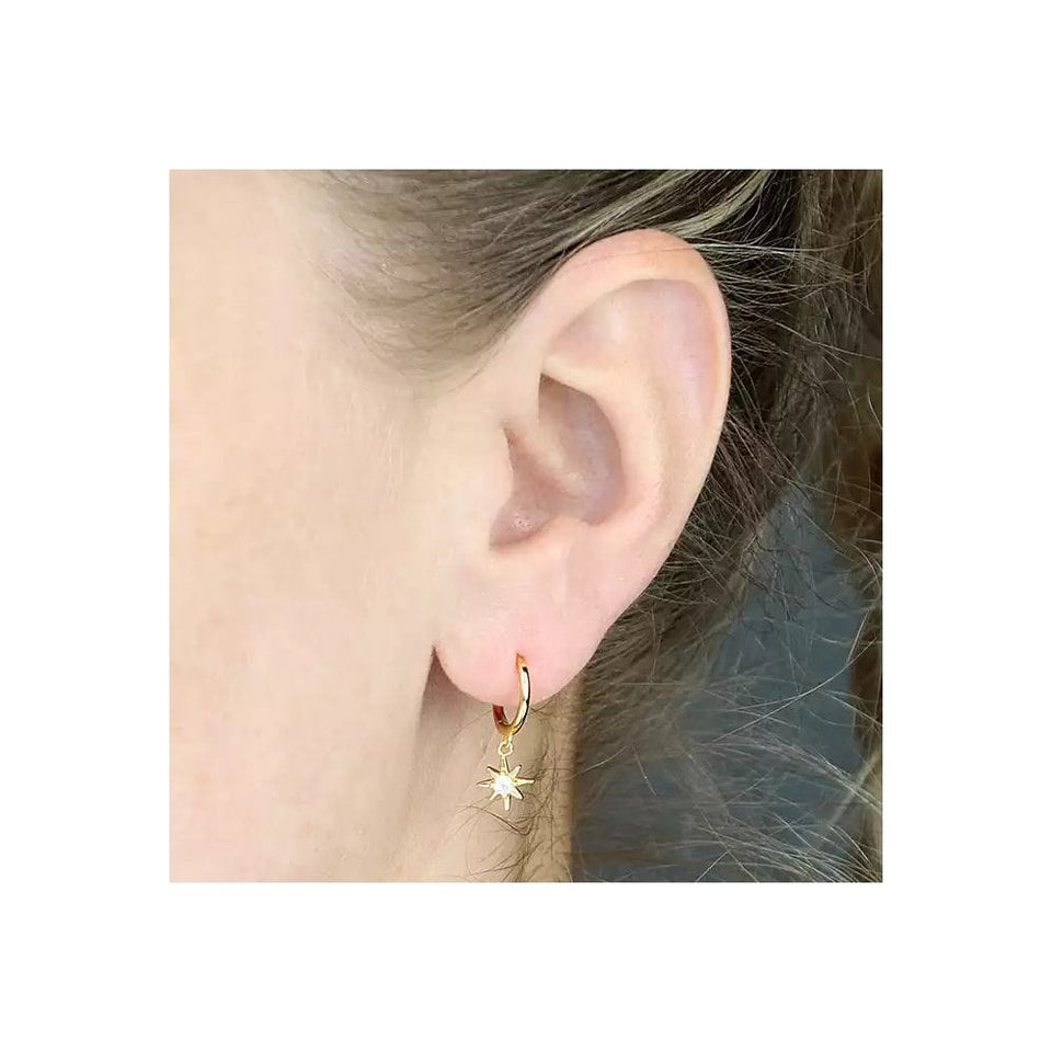 Francis & Gaye Gold Plated Sun Drop Huggie Hoops