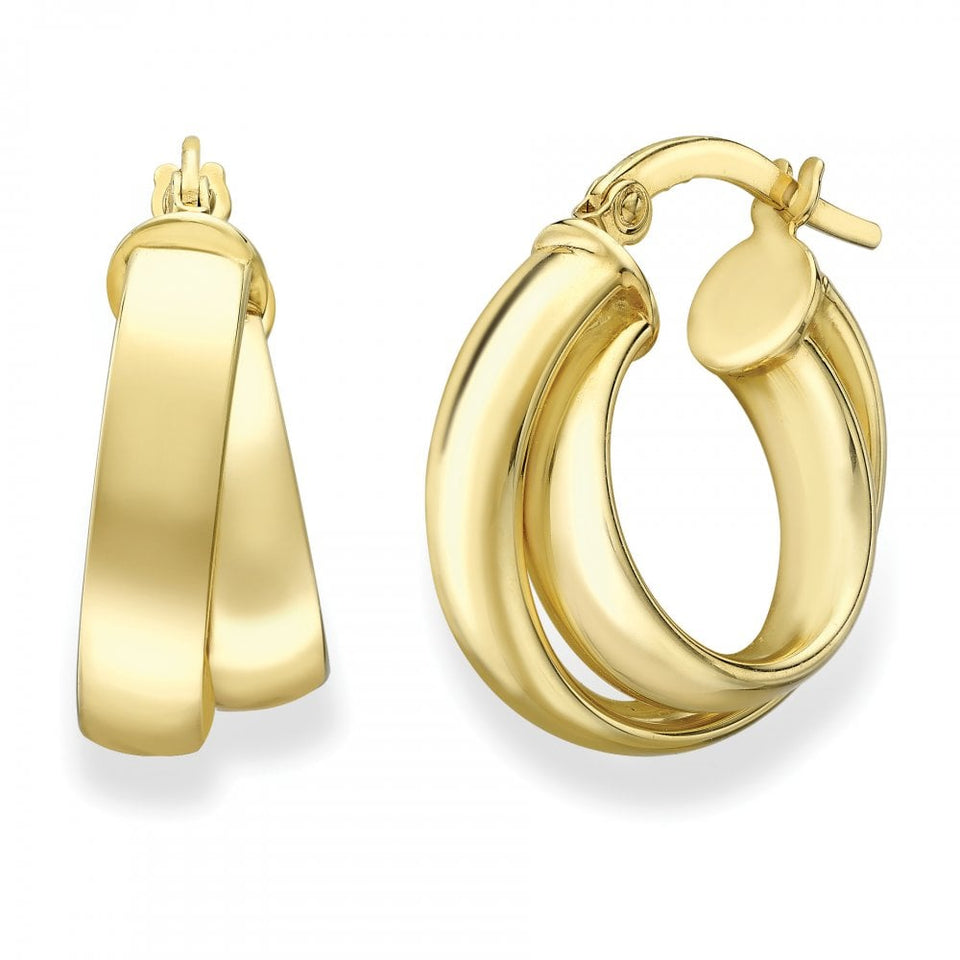 Francis & Gaye Ladies 9ct Yellow Gold Double Hoops