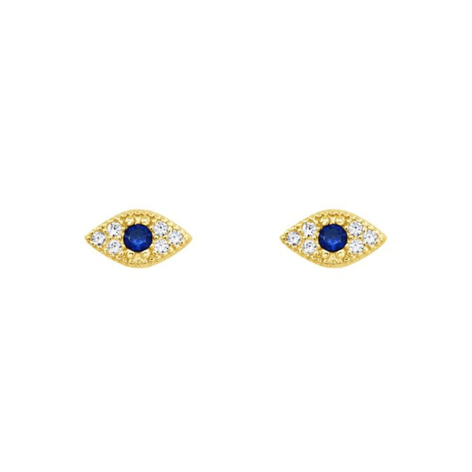 Francis & Gaye Ladies Gold Lucky Evil Eye Earrings
