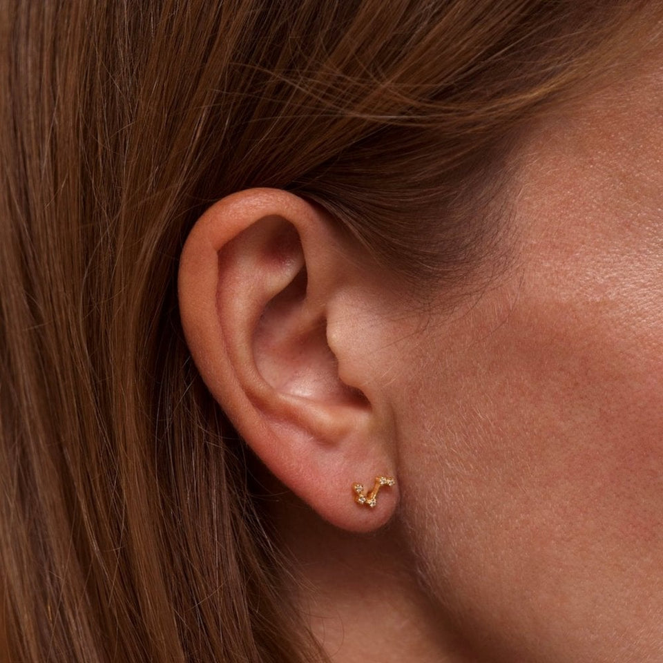 Francis & Gaye Ladies Gold Plated Aries Zodiac Constellation Earrings