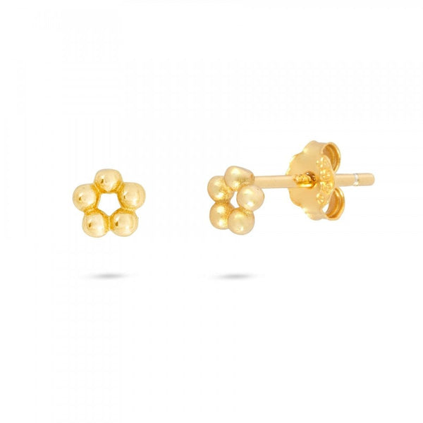Francis & Gaye Ladies Gold Plated Beaded Circle Stud Earrings