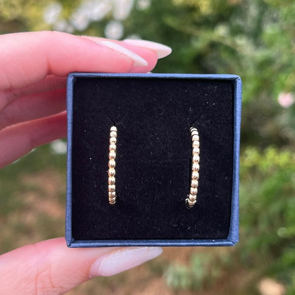 Francis & Gaye Ladies Gold Plated Bobble Earring Hoops