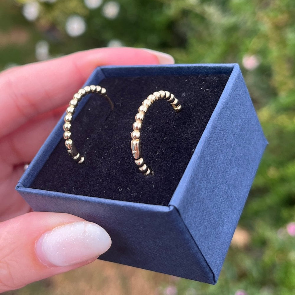 Francis & Gaye Ladies Gold Plated Bobble Earring Hoops