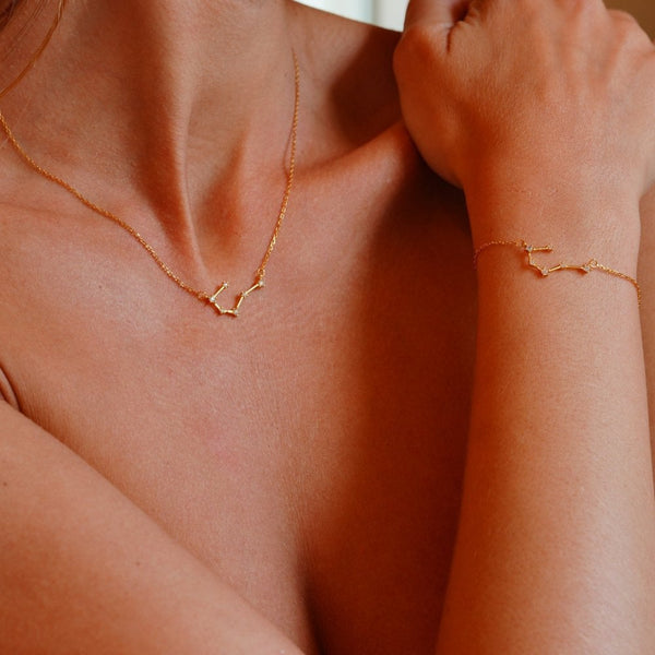 Francis & Gaye Ladies Gold Plated Cancer Zodiac Constellation Necklace