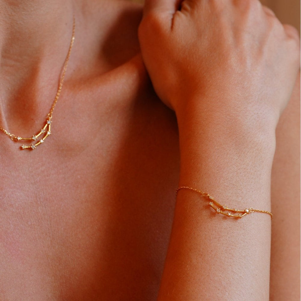 Francis & Gaye Ladies Gold Plated Capricorn Zodiac Constellation Necklace
