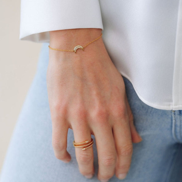 Francis & Gaye Ladies Gold Plated Celestial Moon Bracelet