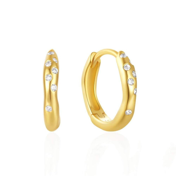 Francis & Gaye Ladies Gold Plated Cosmic Huggie Hoops