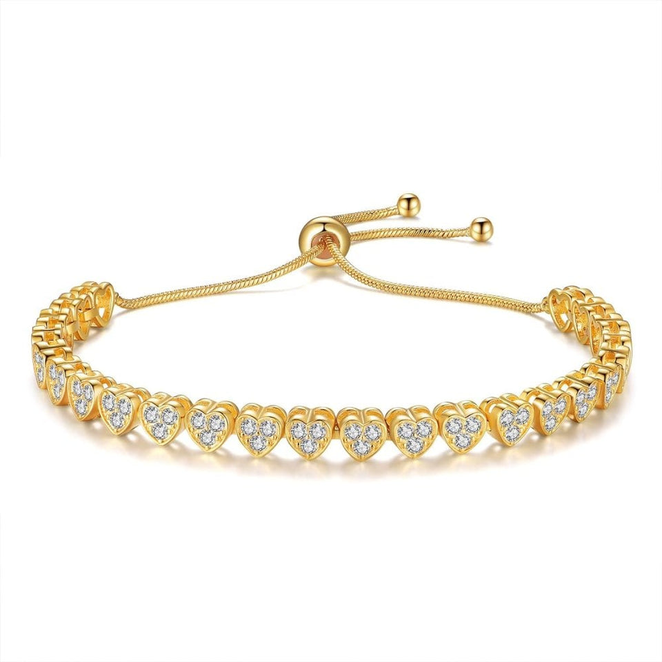 Francis & Gaye Ladies Gold Plated Heart Slider Bracelet