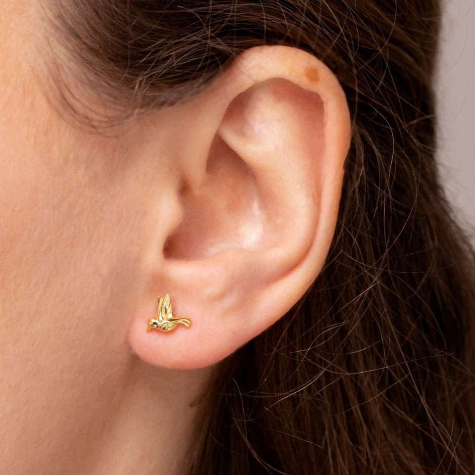 Francis & Gaye Ladies Gold Plated Hummingbird Earrings