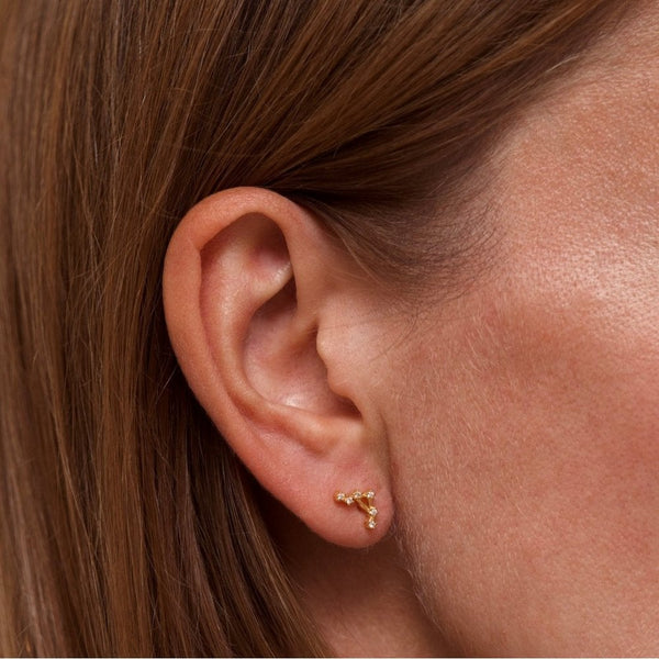 Francis & Gaye Ladies Gold Plated Libra Zodiac Constellation Earrings
