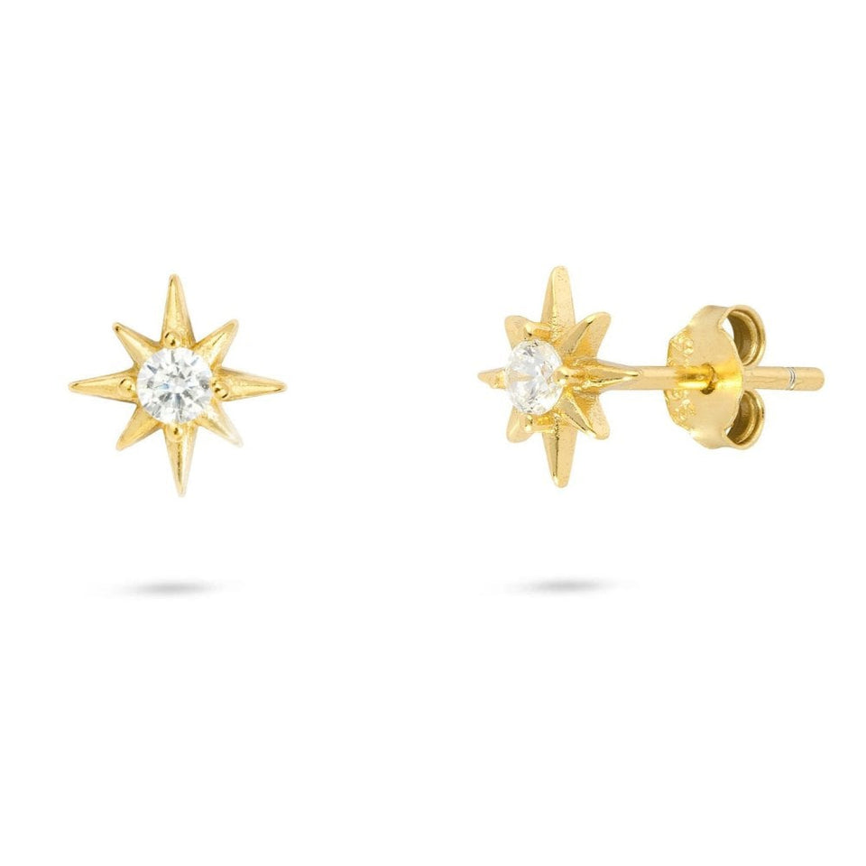 Francis & Gaye Ladies Gold Plated Little Starburst Earrings