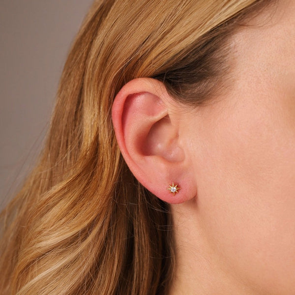 Francis & Gaye Ladies Gold Plated Little Starburst Earrings