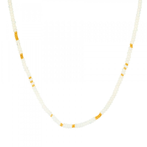Francis & Gaye Ladies Gold Plated Moonstone Beaded Necklace
