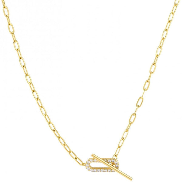 Francis & Gaye Ladies Gold Plated Paperclip Toggle Necklace