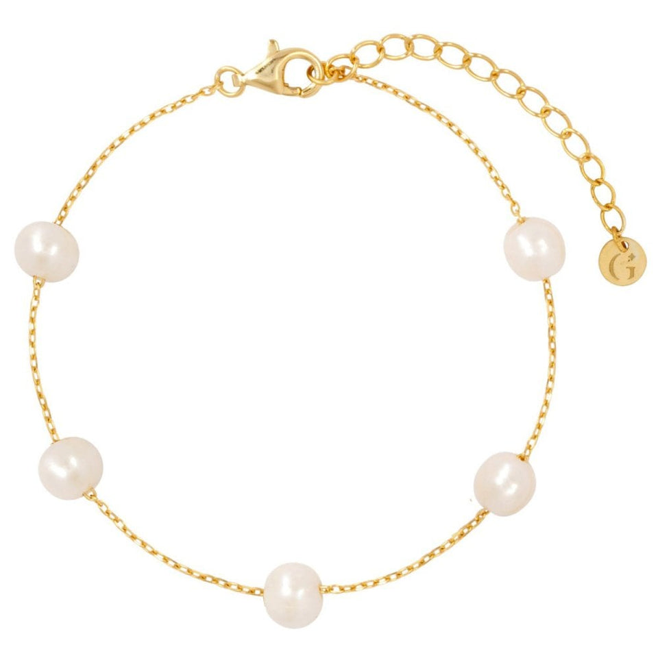 Francis & Gaye Ladies Gold Plated Pearl Satellite Bracelet
