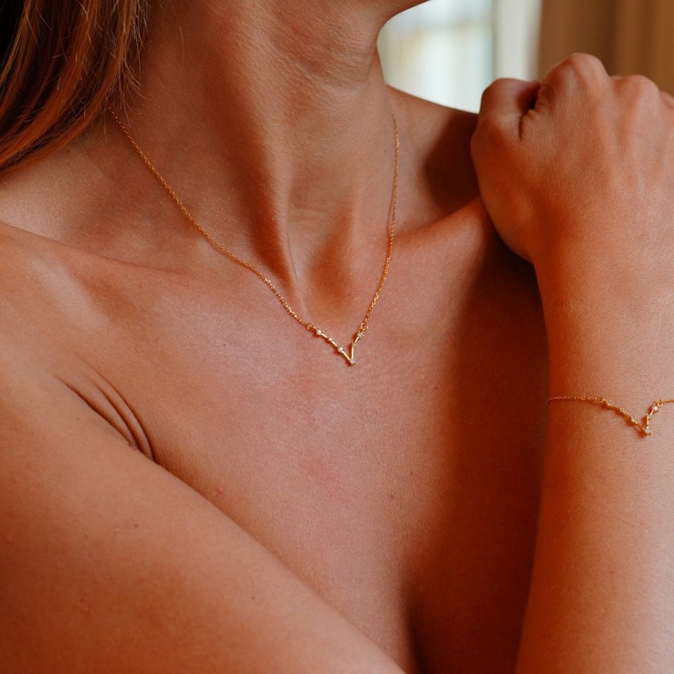 Francis & Gaye Ladies Gold Plated Pisces Zodiac Constellation Necklace