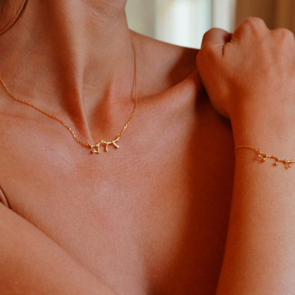 Francis & Gaye Ladies Gold Plated Sagittarius Zodiac Constellation Necklace