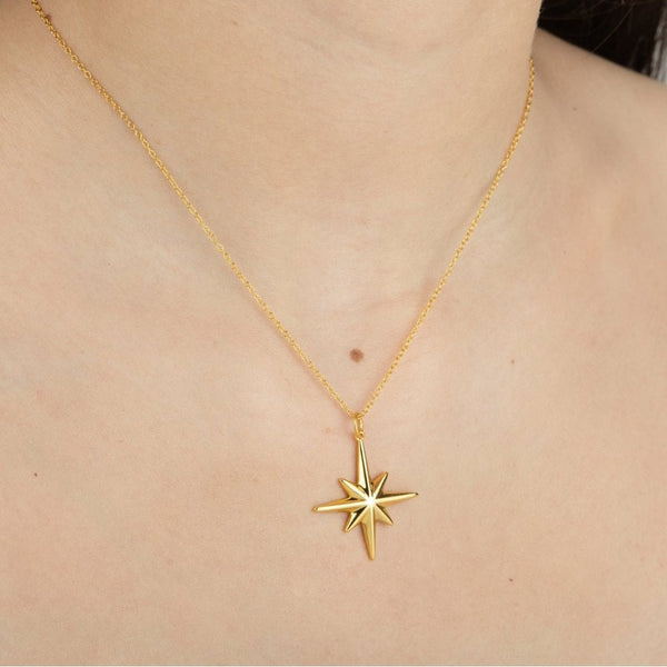 Francis & Gaye Ladies Gold Plated Starburst Necklace