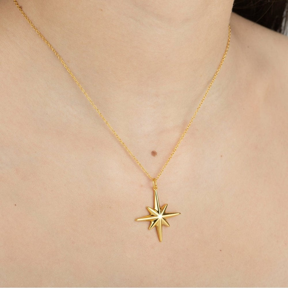 Francis & Gaye Ladies Gold Plated Starburst Necklace