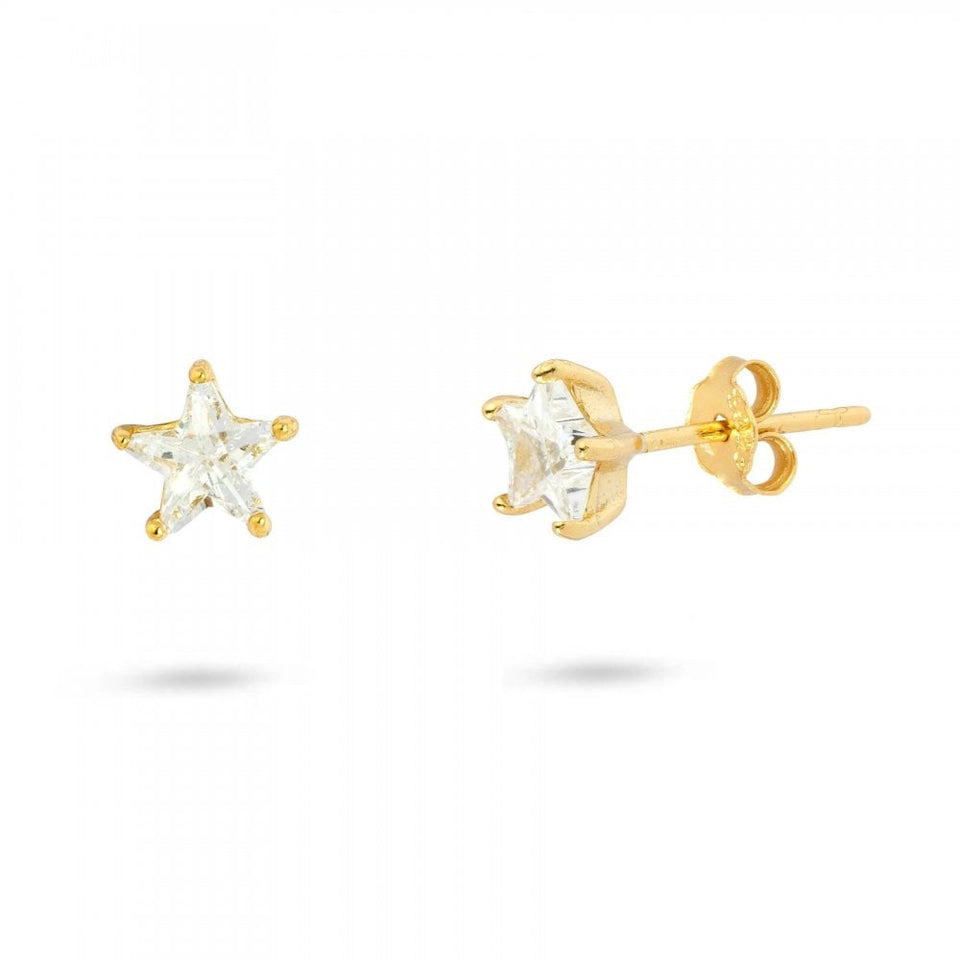 Francis & Gaye Ladies Gold Plated Stone Set Star Earrings