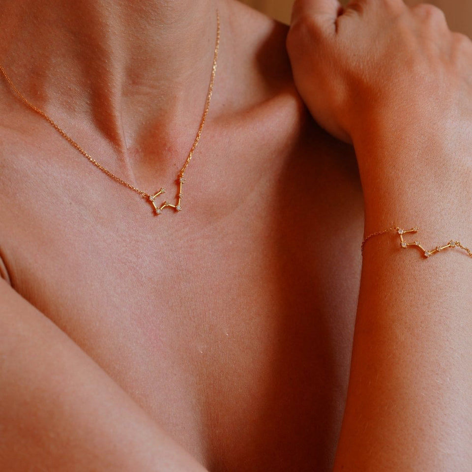 Francis & Gaye Ladies Gold Plated Taurus Zodiac Constellation Necklace