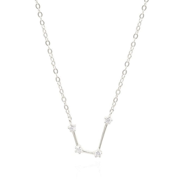 Francis & Gaye Ladies Silver Aquarius Zodiac Constellation Necklace