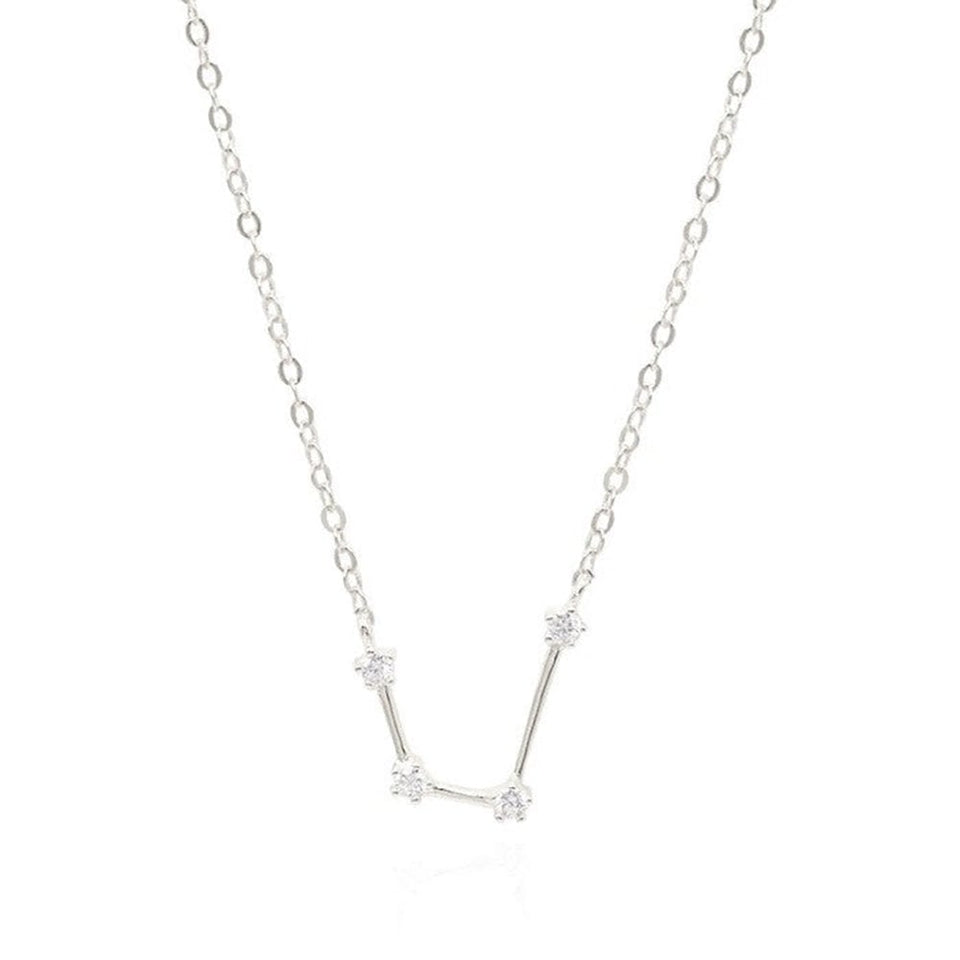 Francis & Gaye Ladies Silver Aquarius Zodiac Constellation Necklace