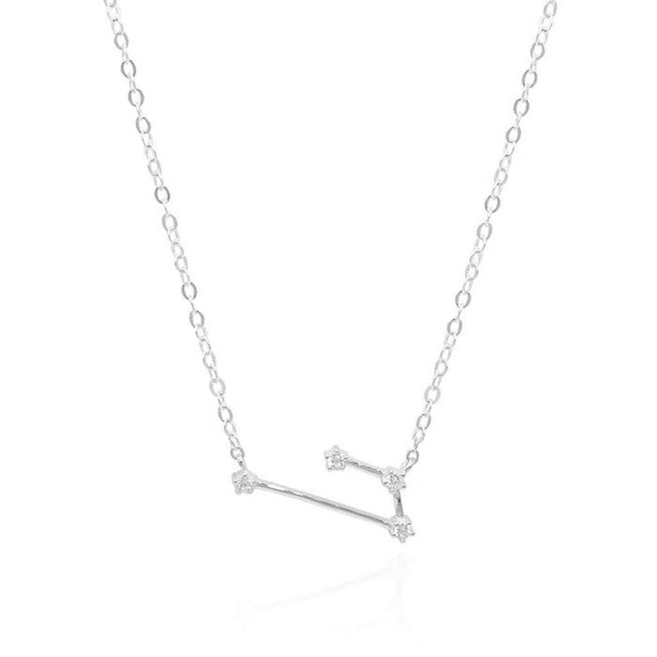 Francis & Gaye Ladies Silver Aries Zodiac Constellation Necklace