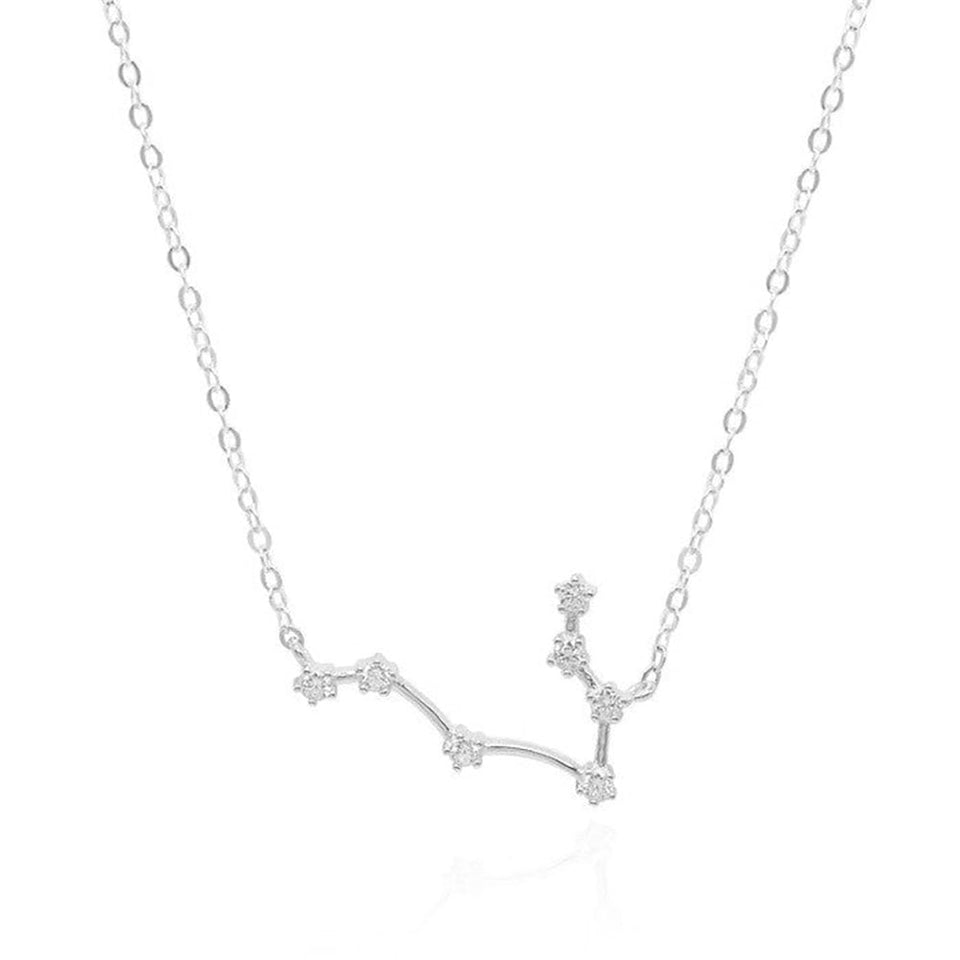 Francis & Gaye Ladies Silver Gemini Zodiac Constellation Necklace