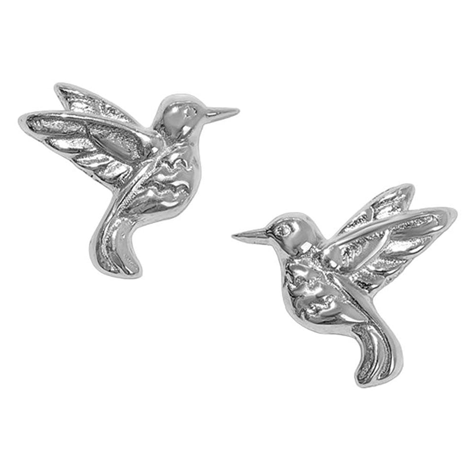 Francis & Gaye Ladies Silver Hummingbird Earrings