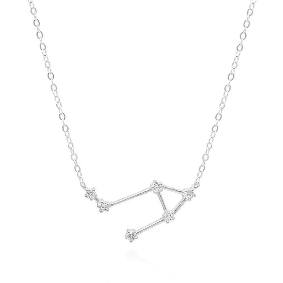 Francis & Gaye Ladies Silver Libra Zodiac Constellation Necklace