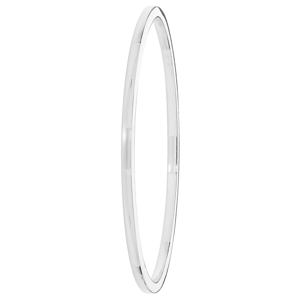 Francis & Gaye Ladies Silver Oval Plain Bangle
