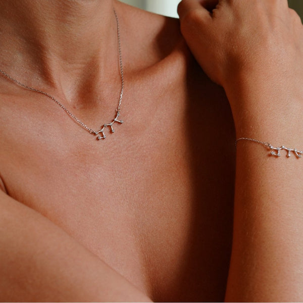 Francis & Gaye Ladies Silver Sagittarius Zodiac Constellation Necklace