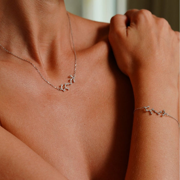 Francis & Gaye Ladies Silver Scorpio Zodiac Constellation Necklace