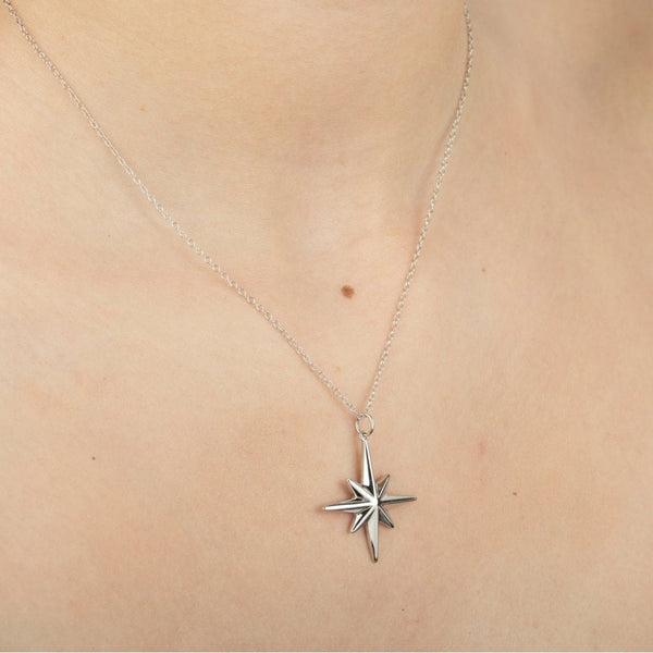 Francis & Gaye Ladies Silver Starburst Necklace